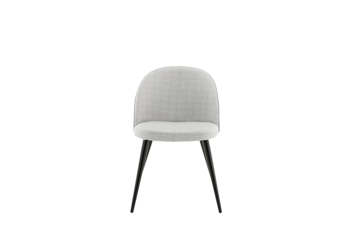 Velvet matstol 2-pack ljusgrått tyg med svarta ben