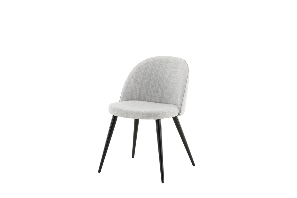 Velvet matstol 2-pack ljusgrått tyg med svarta ben