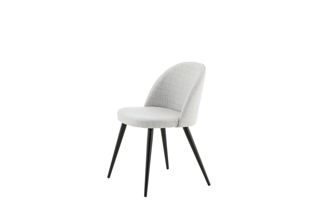Velvet matstol 2-pack ljusgrått tyg med svarta ben