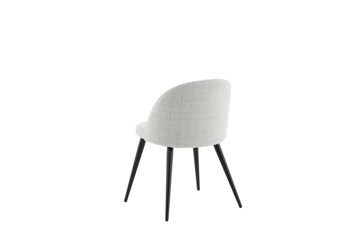 Velvet matstol 2-pack ljusgrått tyg med svarta ben