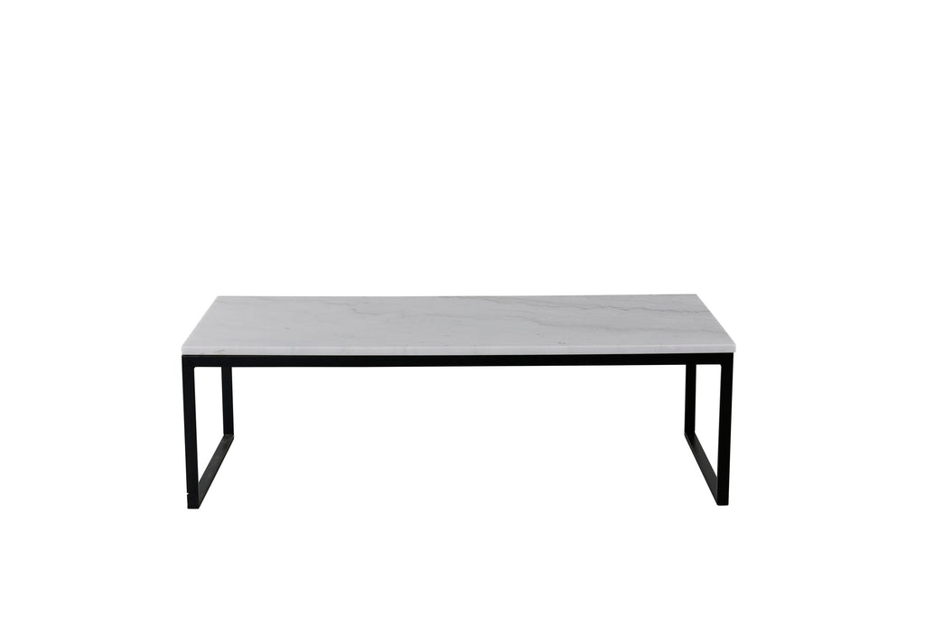 Estelle soffbord 120x60x36 cm vit marmor och mattsvart stål