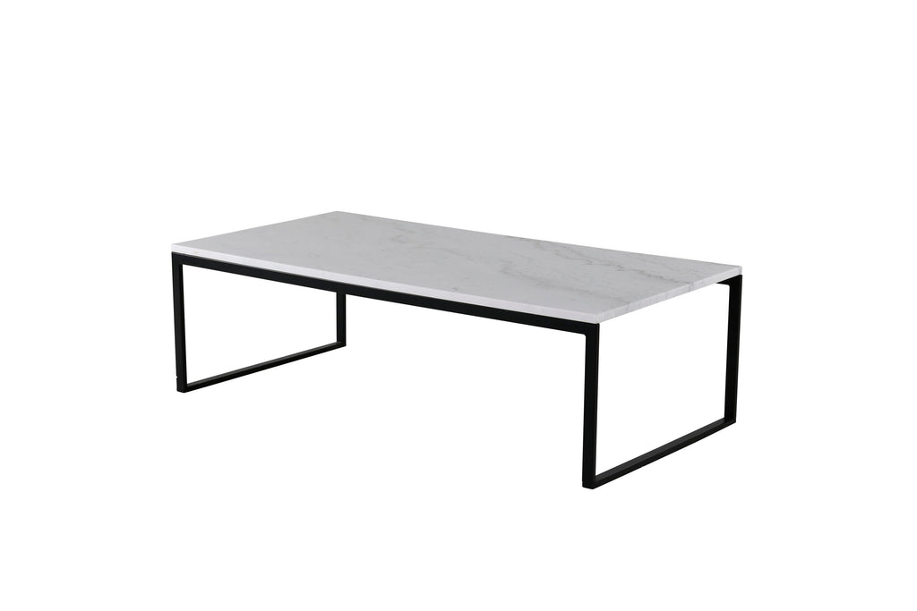 Estelle soffbord 120x60x36 cm vit marmor och mattsvart stål