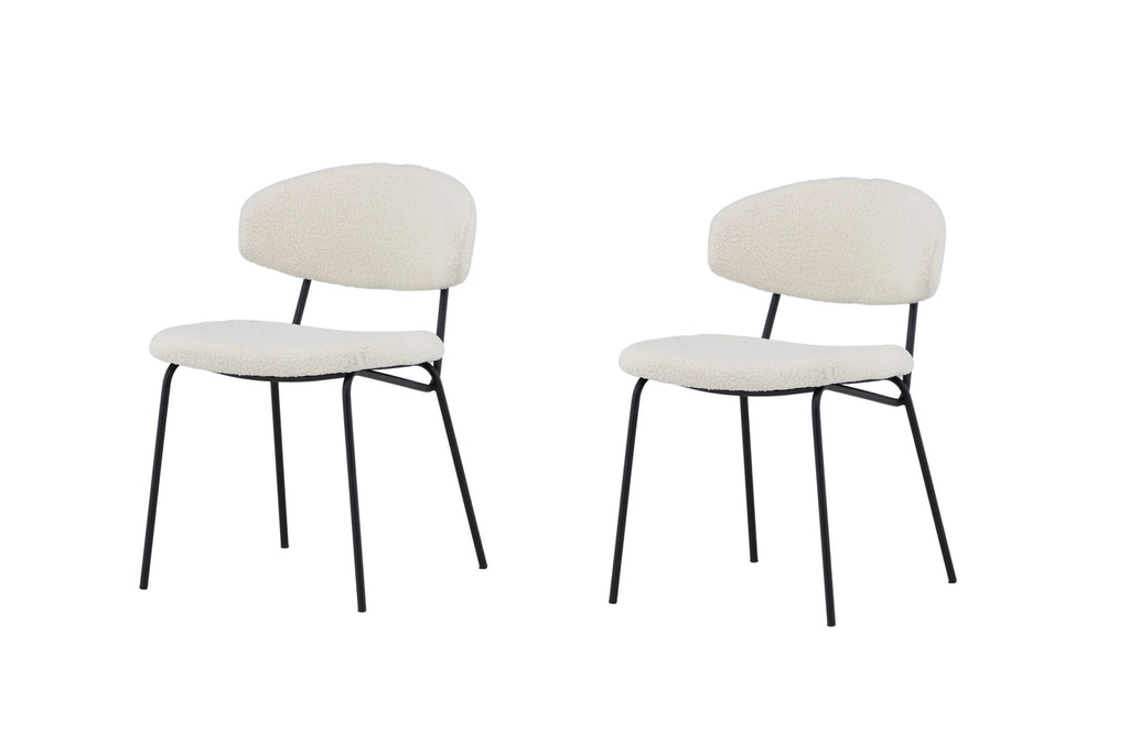 Chico matstol 2-pack svart med vit bouclé