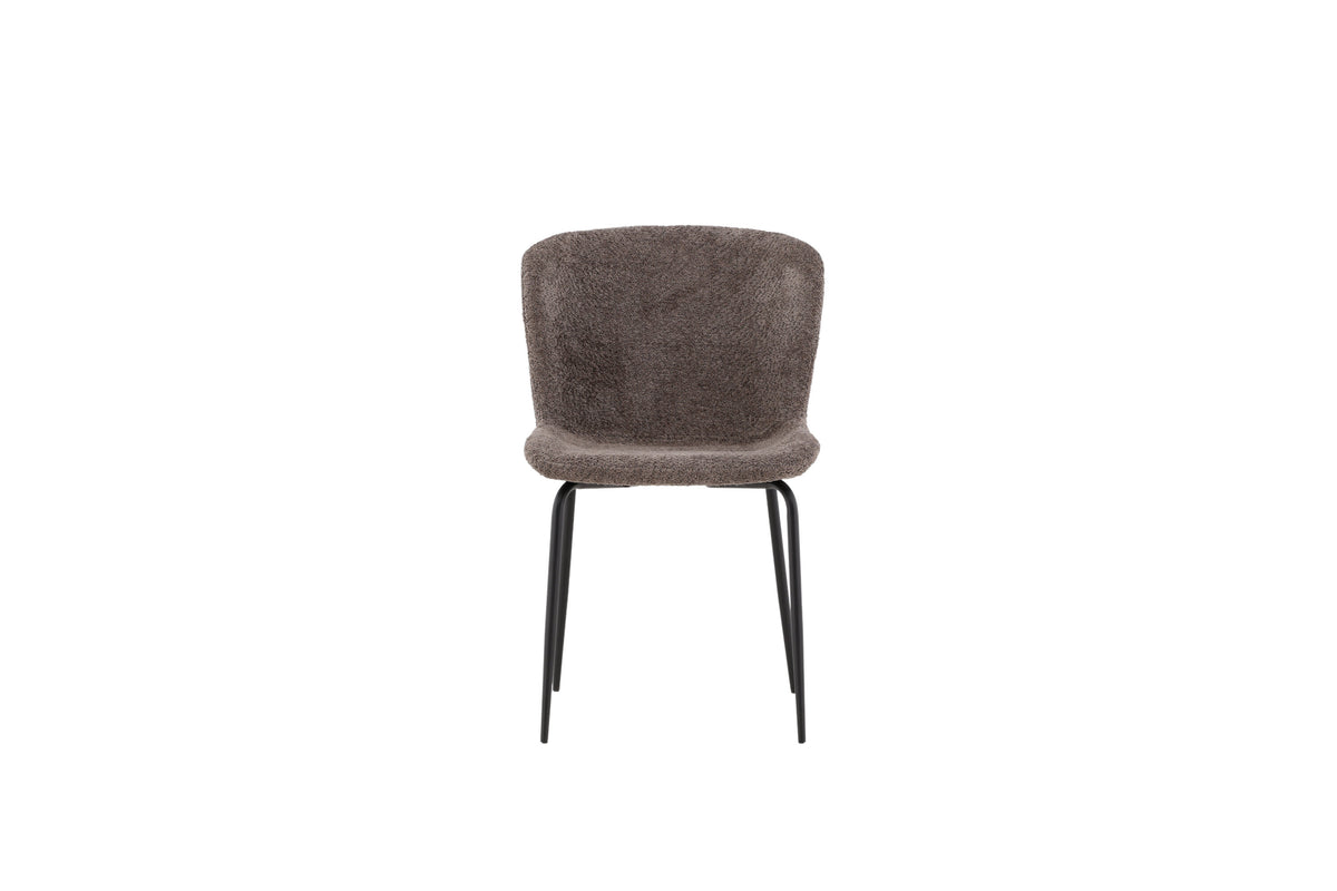 Modesto matstol 2-pack brun bouclé med svarta ben