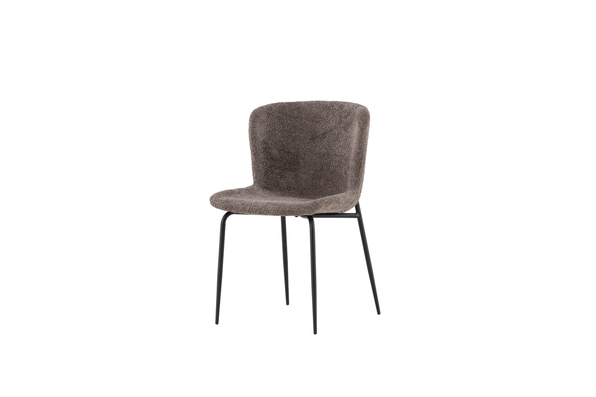 Modesto matstol 2-pack brun bouclé med svarta ben