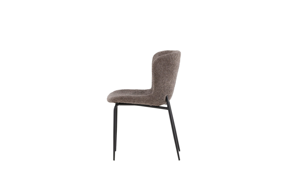 Modesto matstol 2-pack brun bouclé med svarta ben