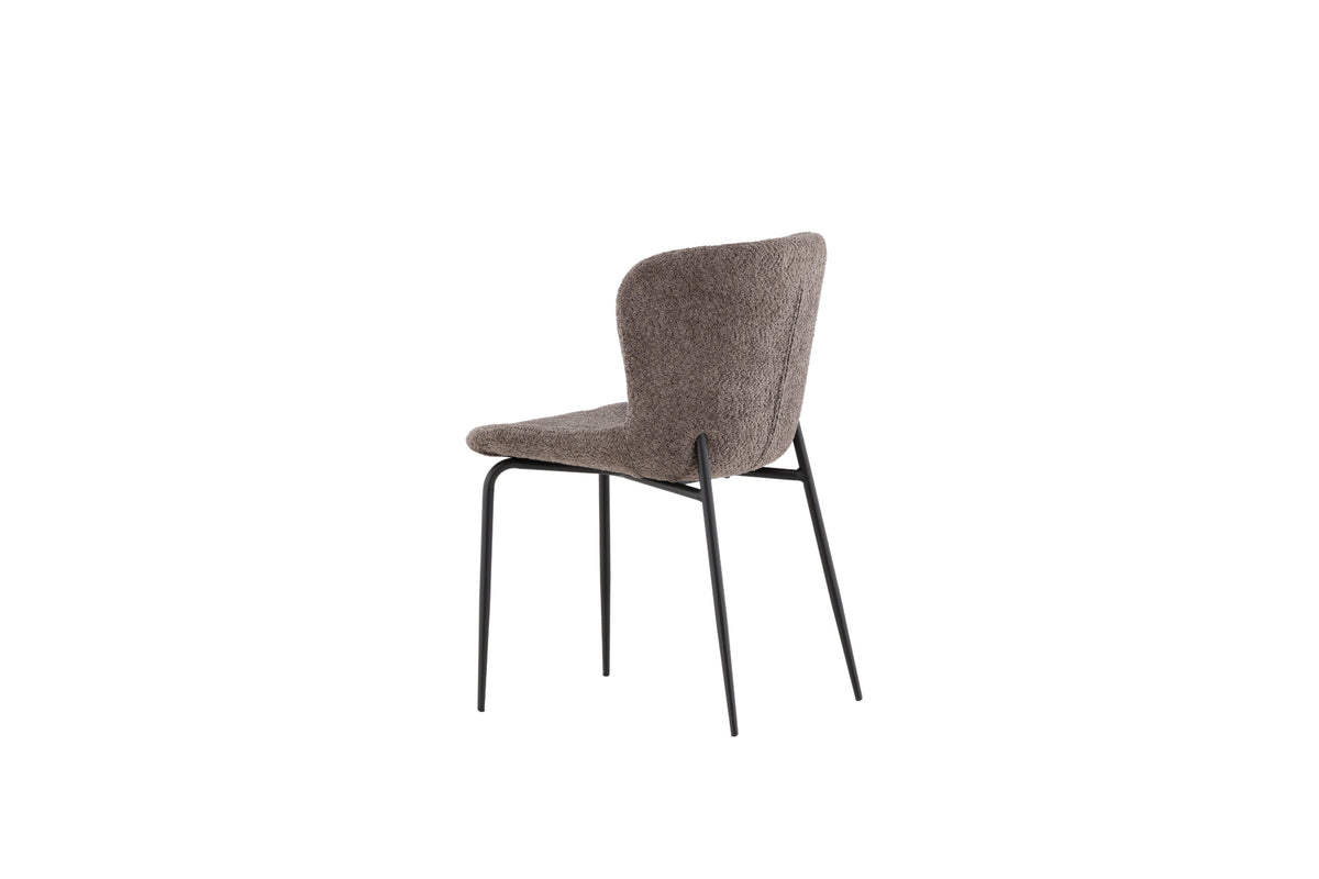 Modesto matstol 2-pack brun bouclé med svarta ben