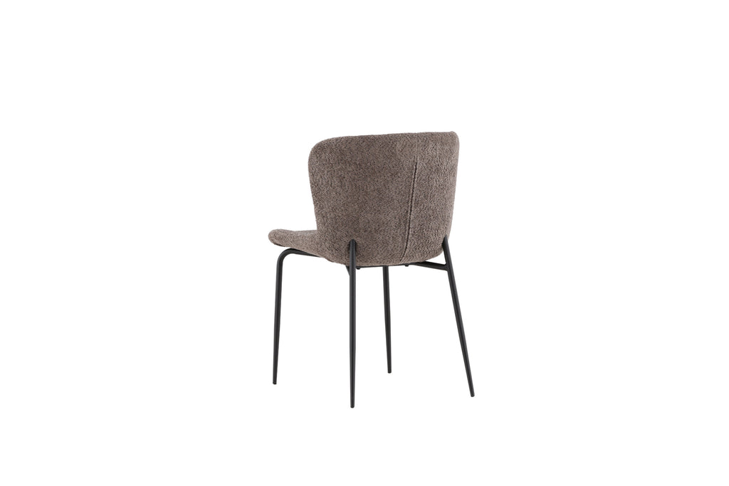 Modesto matstol 2-pack brun bouclé med svarta ben