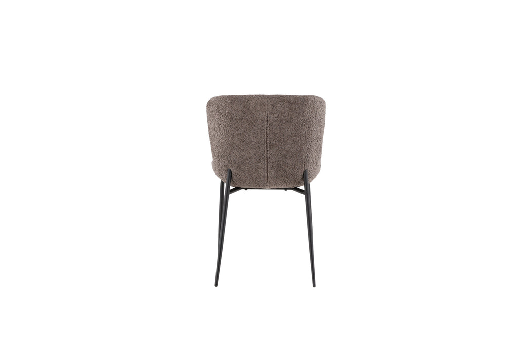 Modesto matstol 2-pack brun bouclé med svarta ben