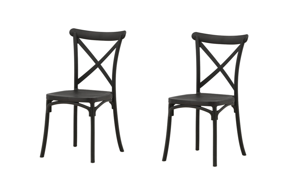 Crosett matstol 2-pack mattsvart plast
