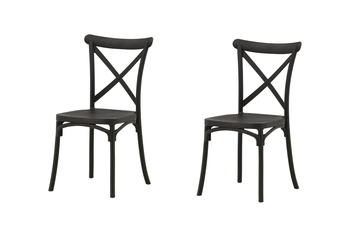 Crosett matstol 2-pack mattsvart plast