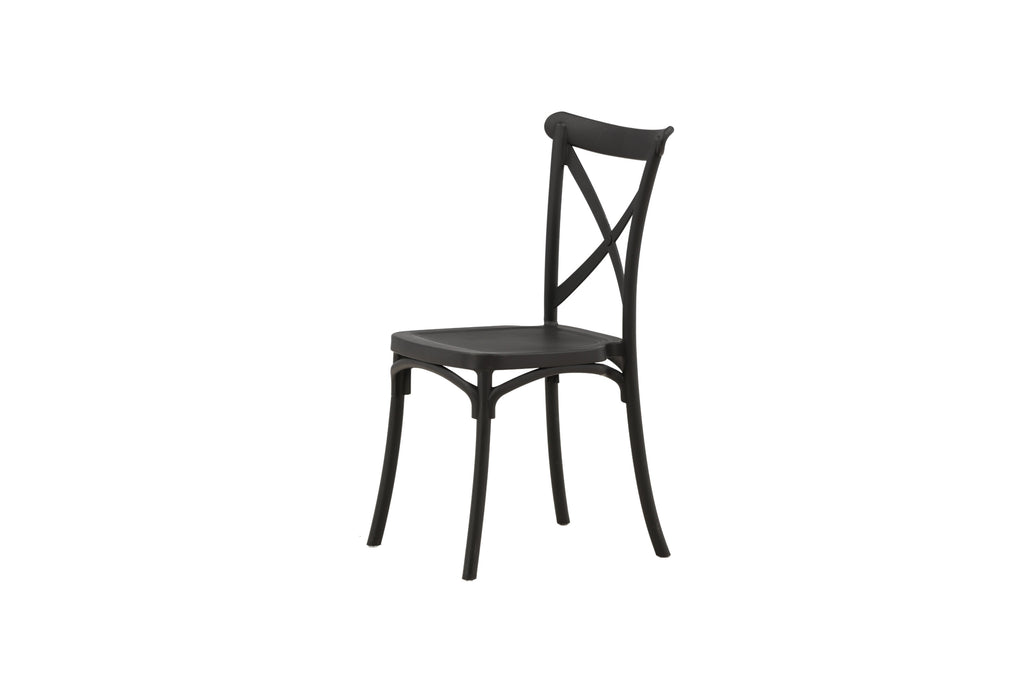 Crosett matstol 2-pack mattsvart plast