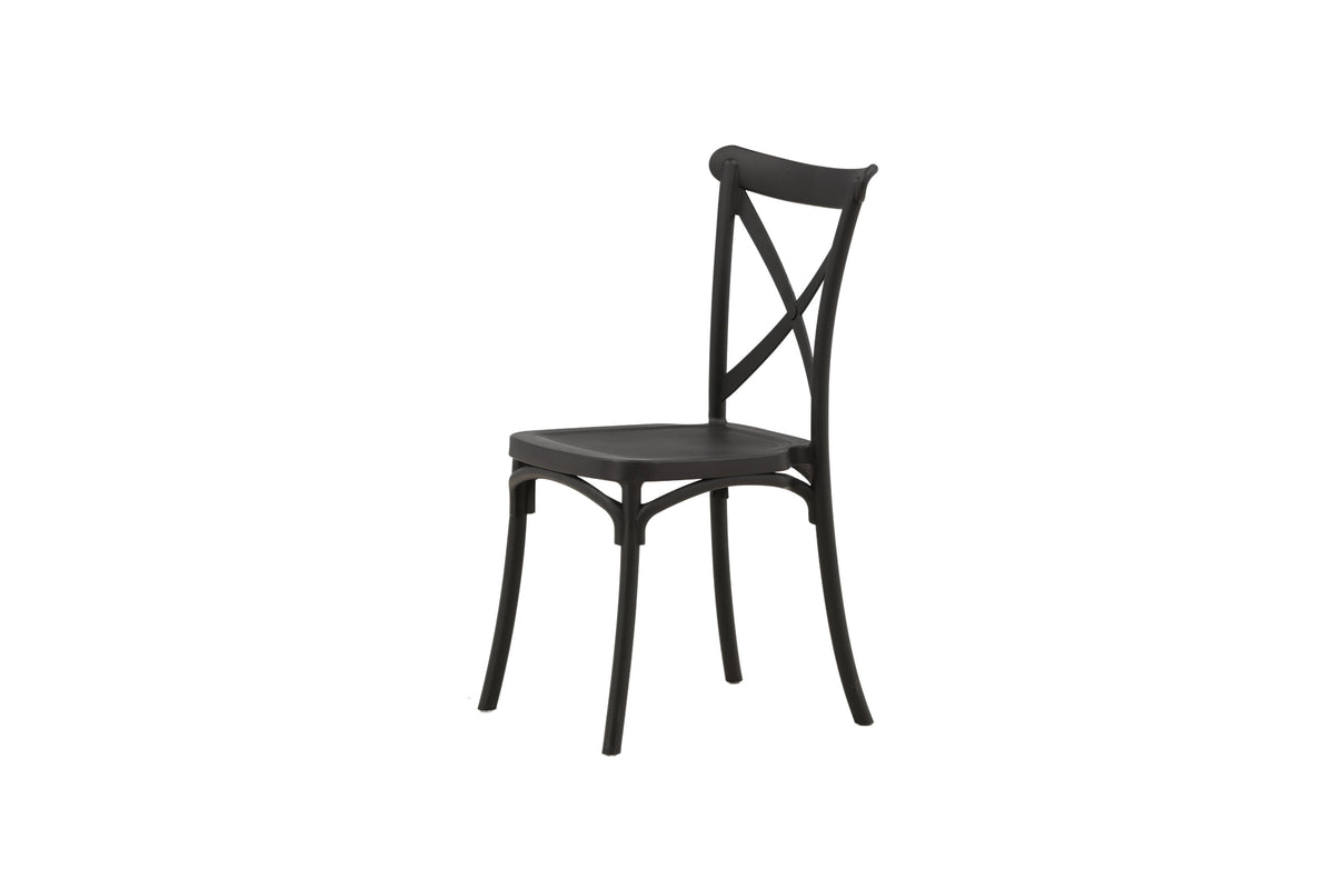 Crosett matstol 2-pack mattsvart plast