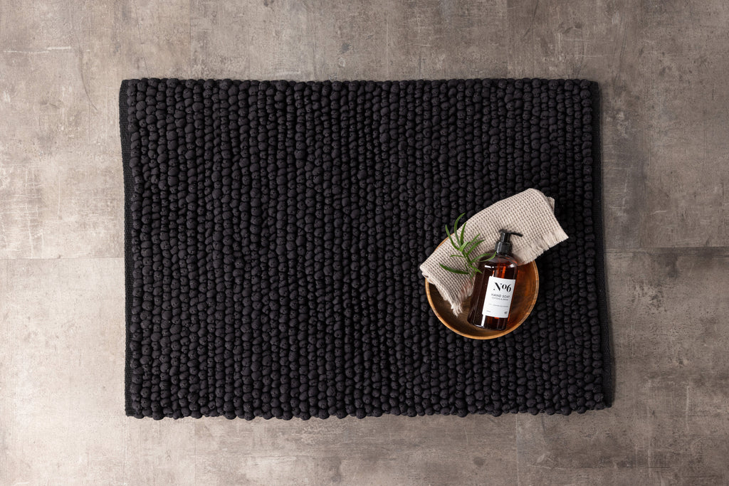 Wilmer badrumsmatta 50x80 cm svart polyester och bomull