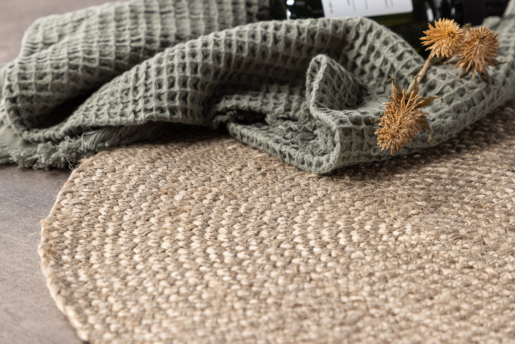 Oliver oval badrumsmatta 50x90 cm naturfärgad jute