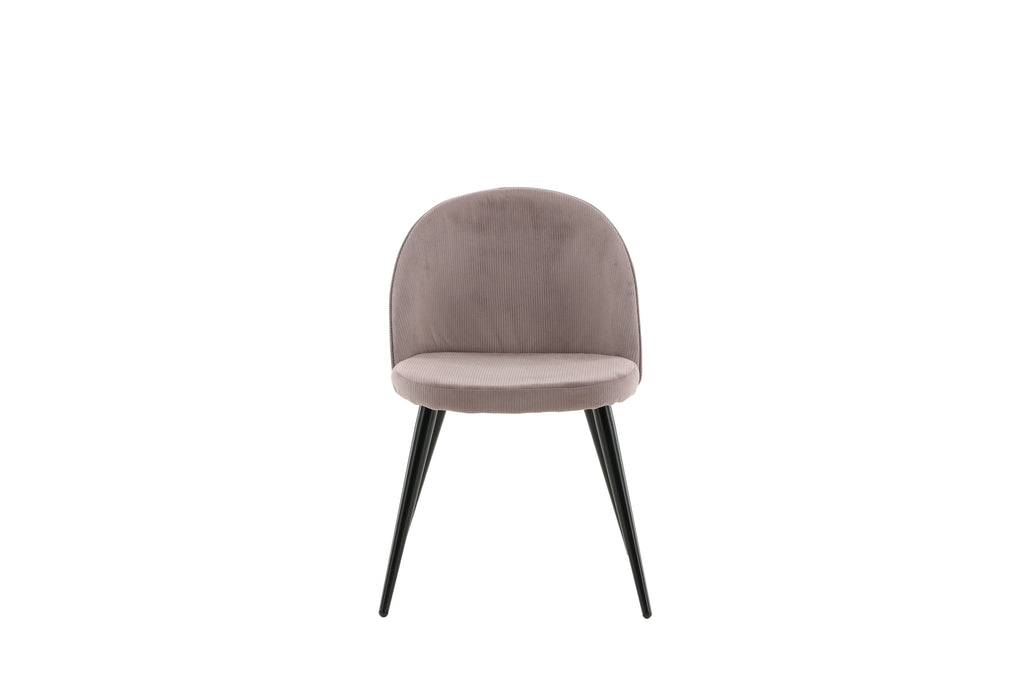 Velvet matstol 2-pack gammelrosa manchester med svarta ben