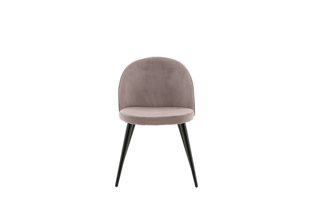 Velvet matstol 2-pack gammelrosa manchester med svarta ben