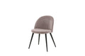 Velvet matstol 2-pack gammelrosa manchester med svarta ben