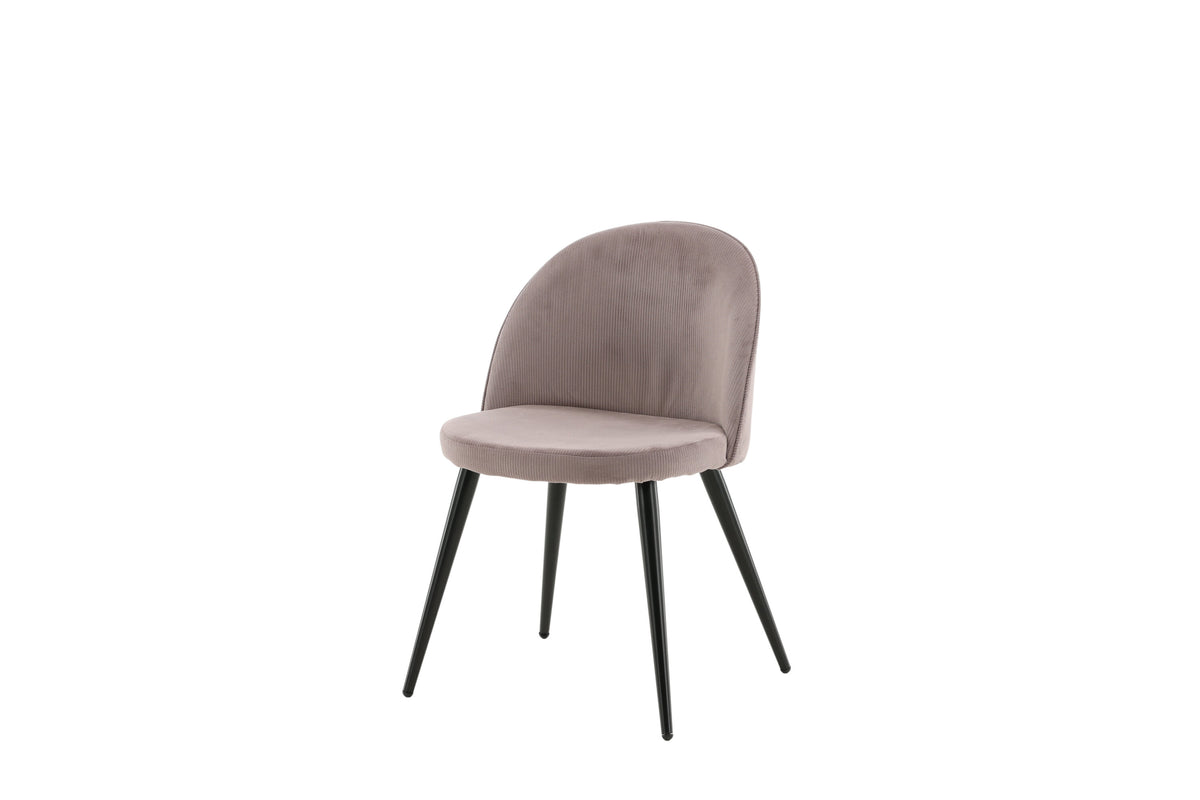 Velvet matstol 2-pack gammelrosa manchester med svarta ben