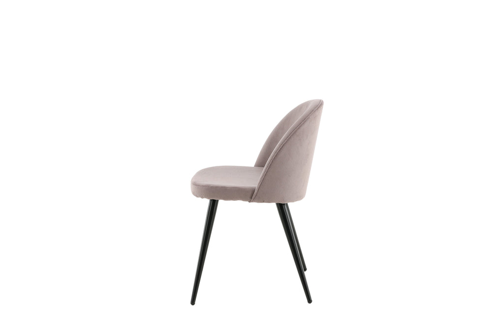 Velvet matstol 2-pack gammelrosa manchester med svarta ben