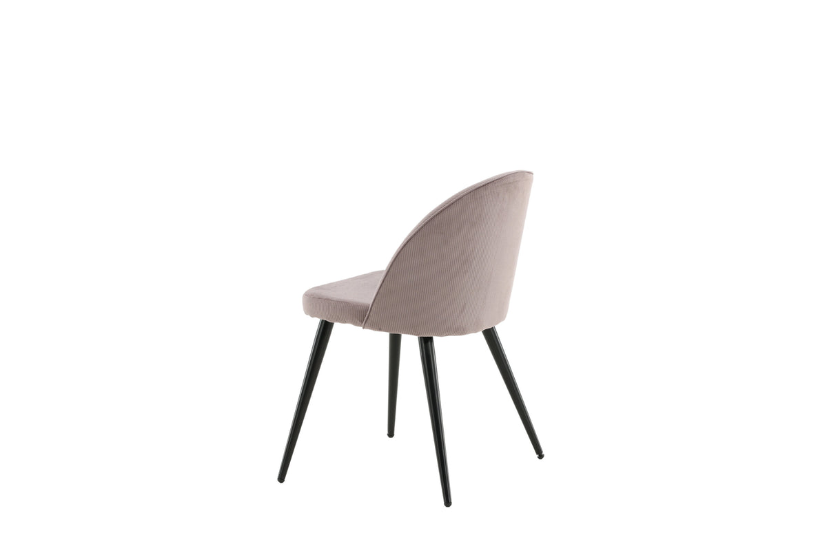 Velvet matstol 2-pack gammelrosa manchester med svarta ben