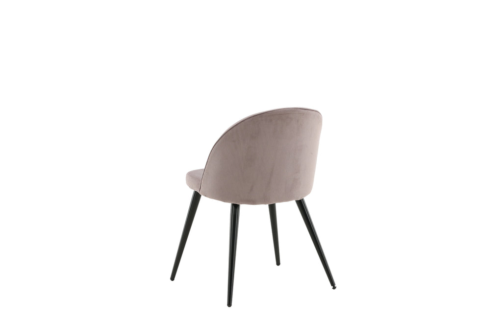Velvet matstol 2-pack gammelrosa manchester med svarta ben