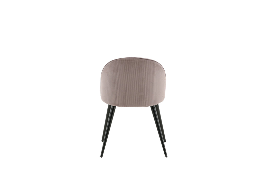 Velvet matstol 2-pack gammelrosa manchester med svarta ben