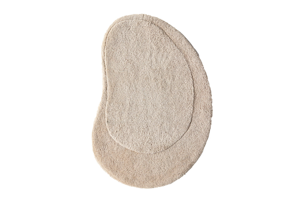 Elvis oval badrumsmatta 60x85 cm benvit med tygbaksida