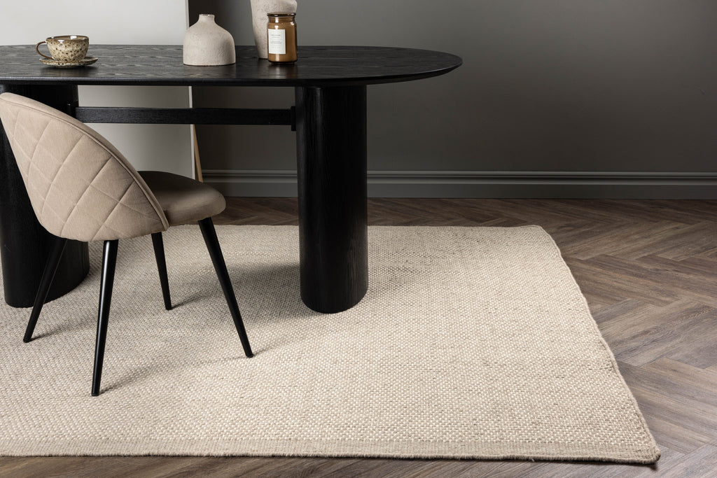 Vilma rektangulär matta i ull och bomull 230x160 cm beige