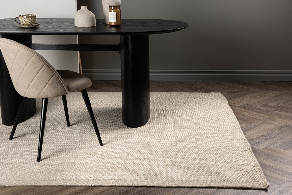 Vilma rektangulär matta i ull och bomull 230x160 cm beige