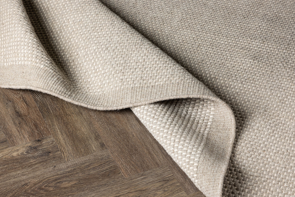 Vilma rektangulär matta i ull och bomull 230x160 cm beige