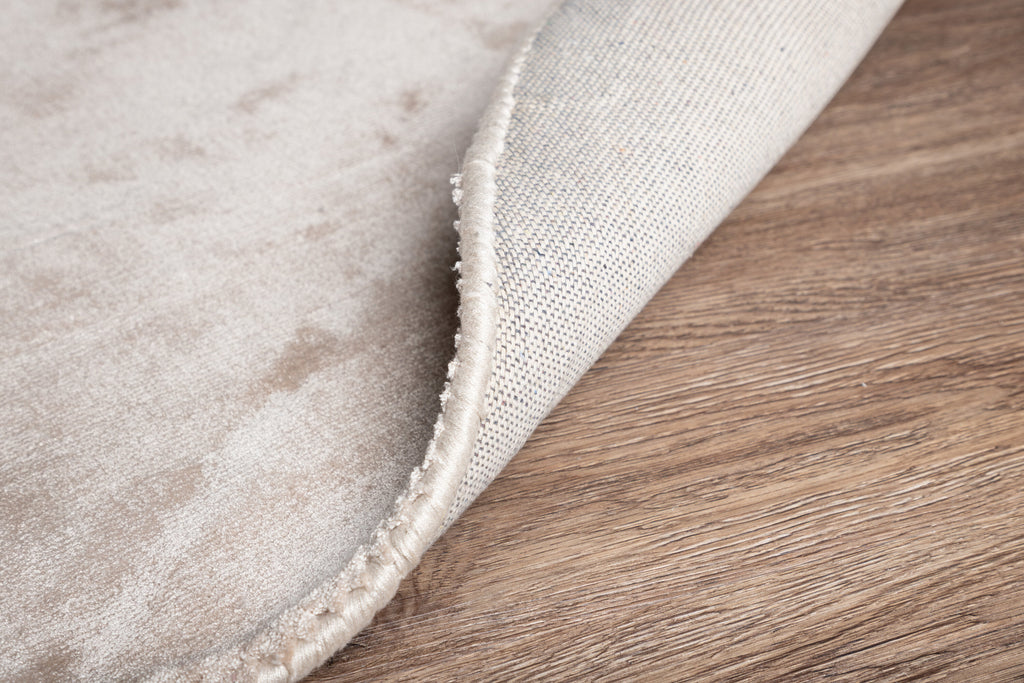Indra rund viskosmatta Ø200 cm beige