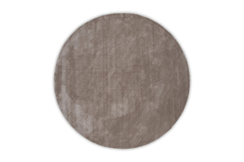 Indra rund viskosmatta Ø200 cm beige