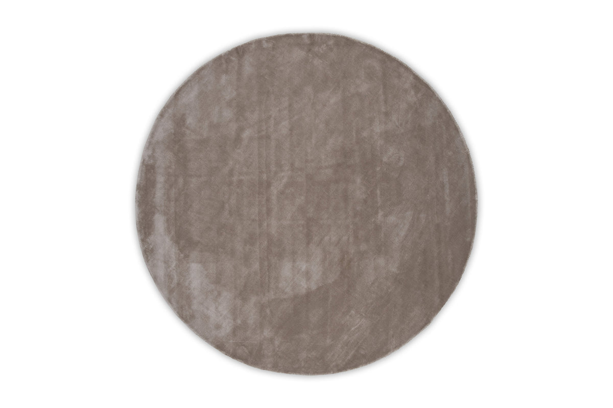Indra rund viskosmatta Ø200 cm beige