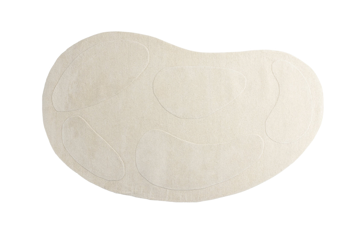 Enard oval matta i ullblandning med tygbaksida 290x175 cm vit
