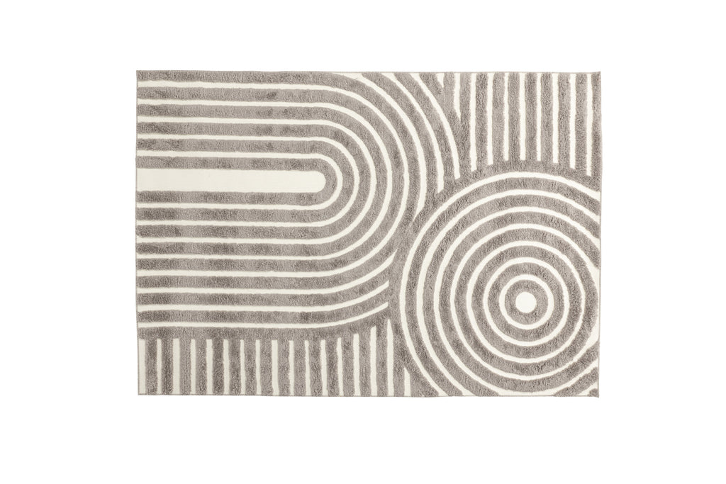 Nikita matta 290x200 cm grå/vit polyester- och bomullsblandning