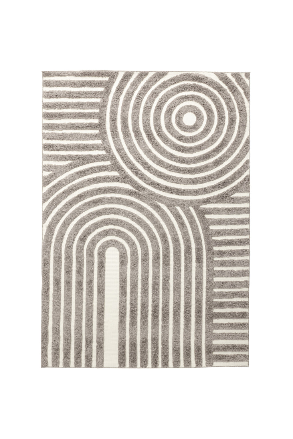 Nikita matta 290x200 cm grå/vit polyester- och bomullsblandning