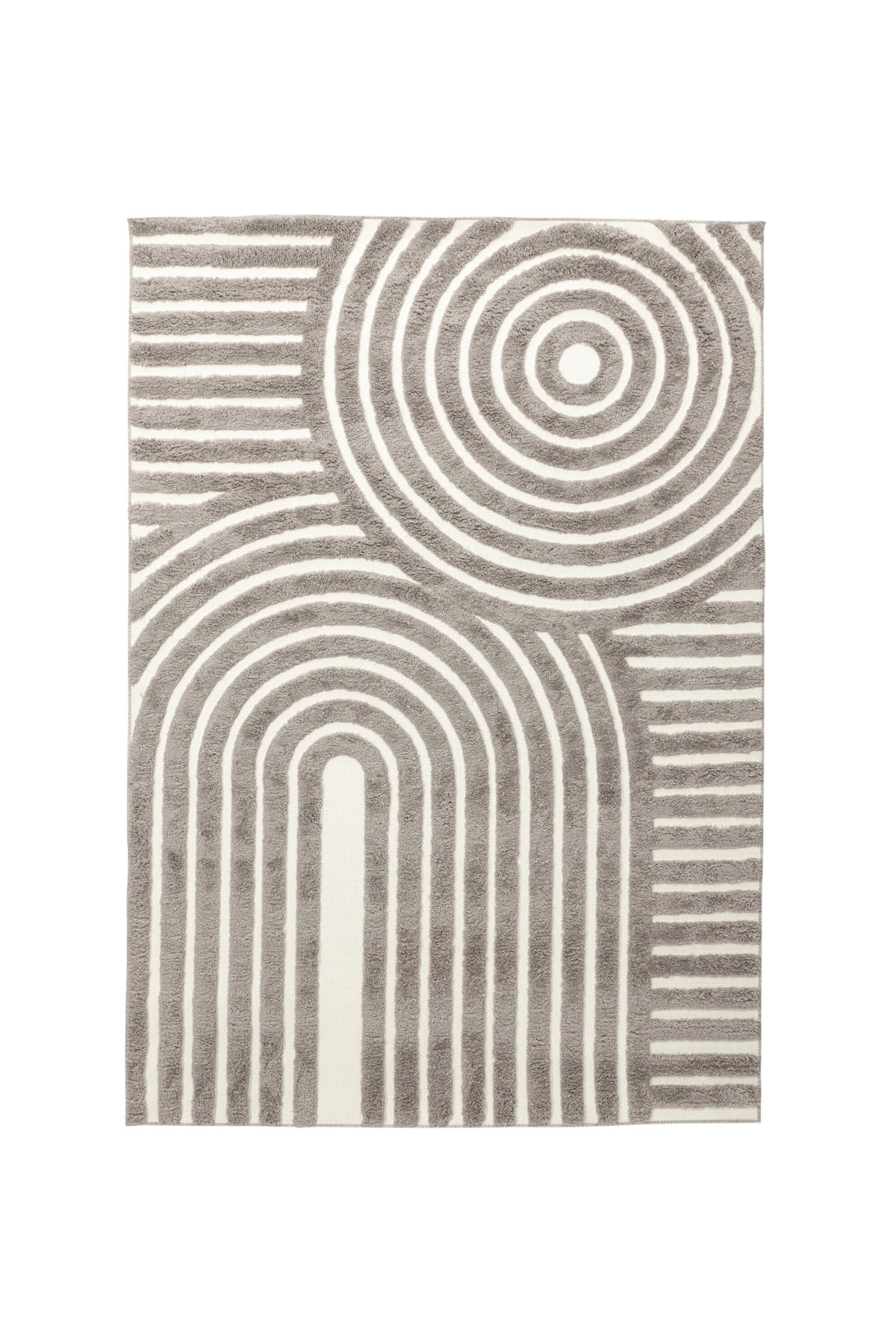 Nikita matta 290x200 cm grå/vit polyester- och bomullsblandning