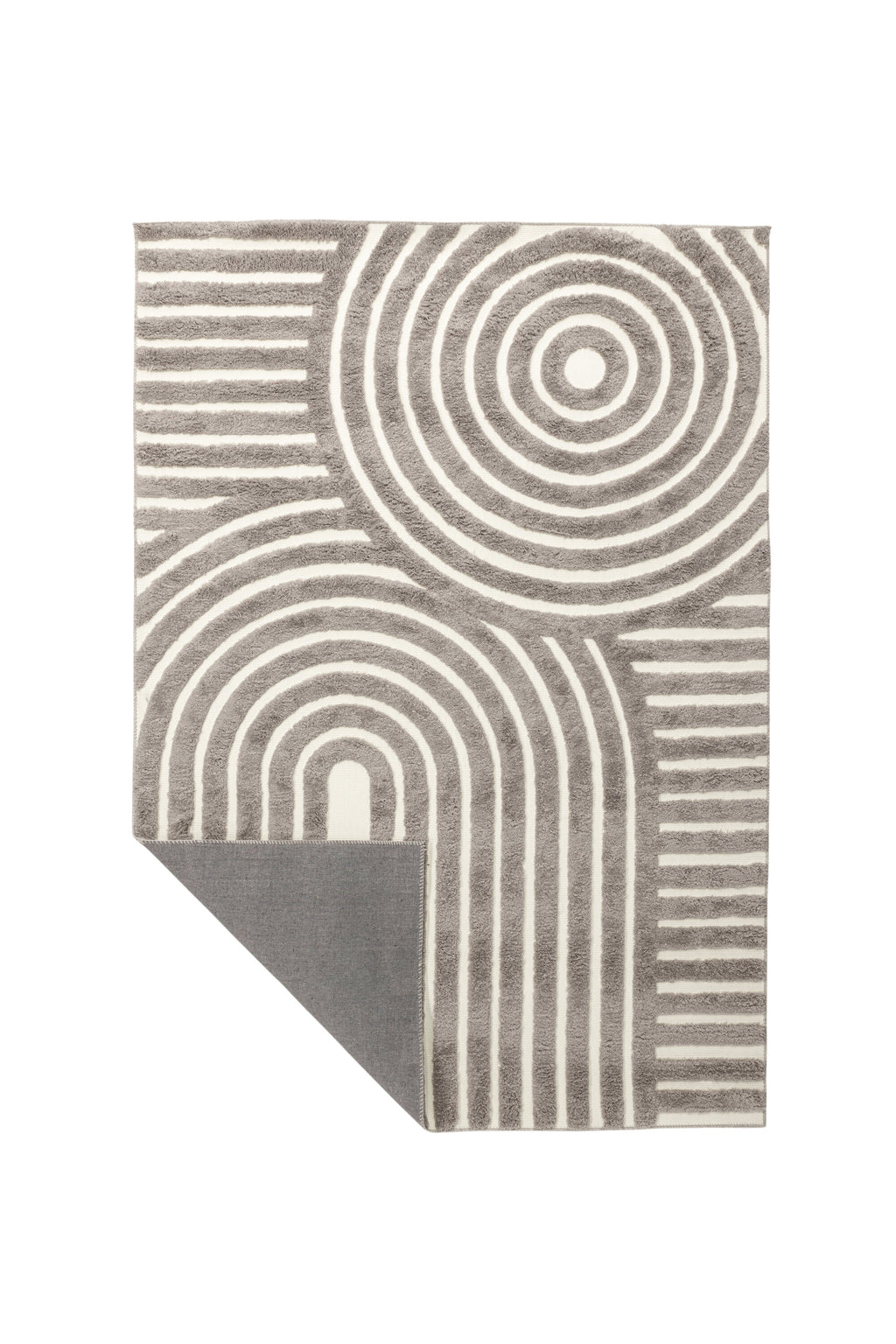 Nikita matta 290x200 cm grå/vit polyester- och bomullsblandning