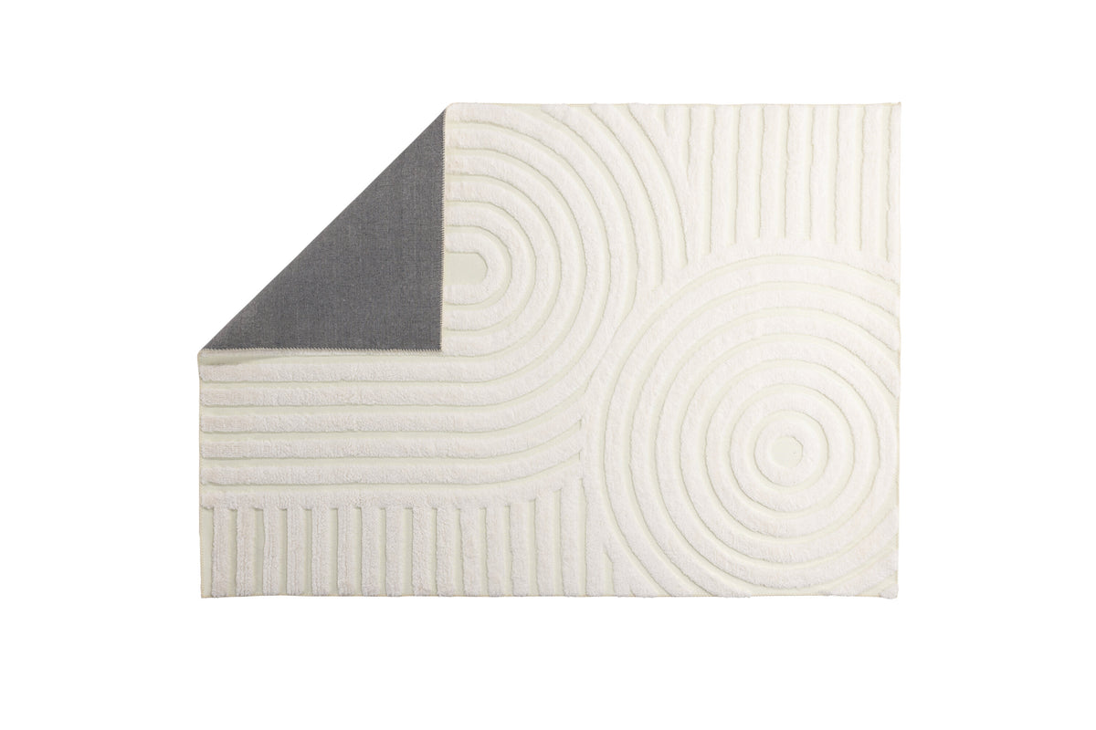 Nikita matta 230x160 cm vit polyester- och bomullsblandning