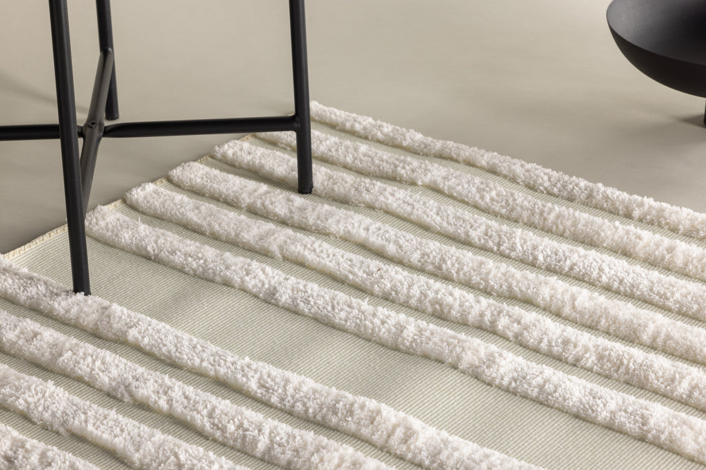 Nikita matta 230x160 cm vit polyester- och bomullsblandning