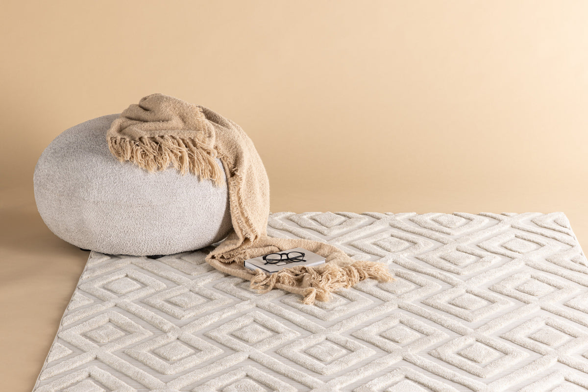 Pia ryamatta 230x160 cm vit polyester