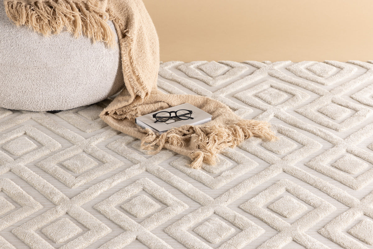Pia ryamatta 230x160 cm vit polyester