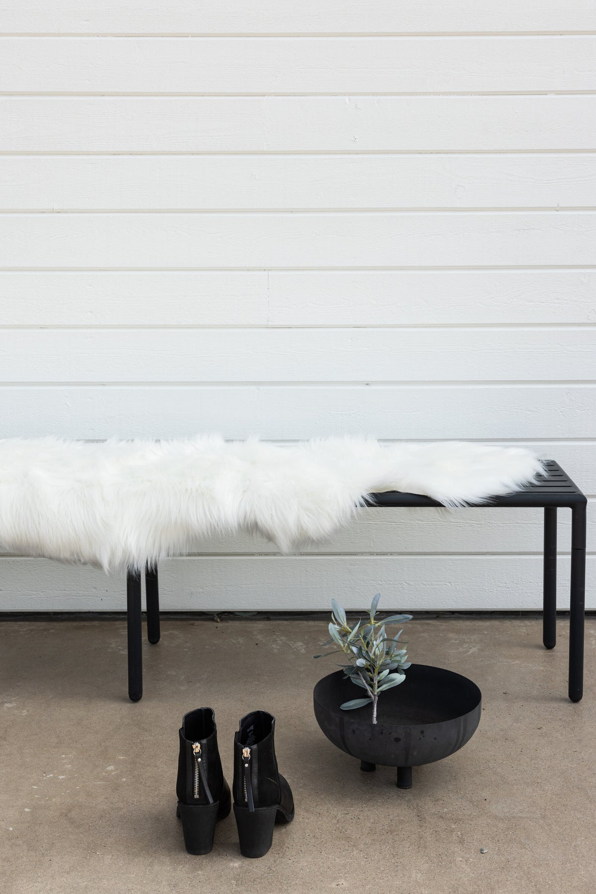 Katy pläd 180x55 cm vit fuskpäls