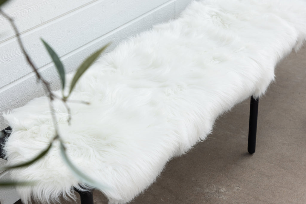 Katy pläd 180x55 cm vit fuskpäls