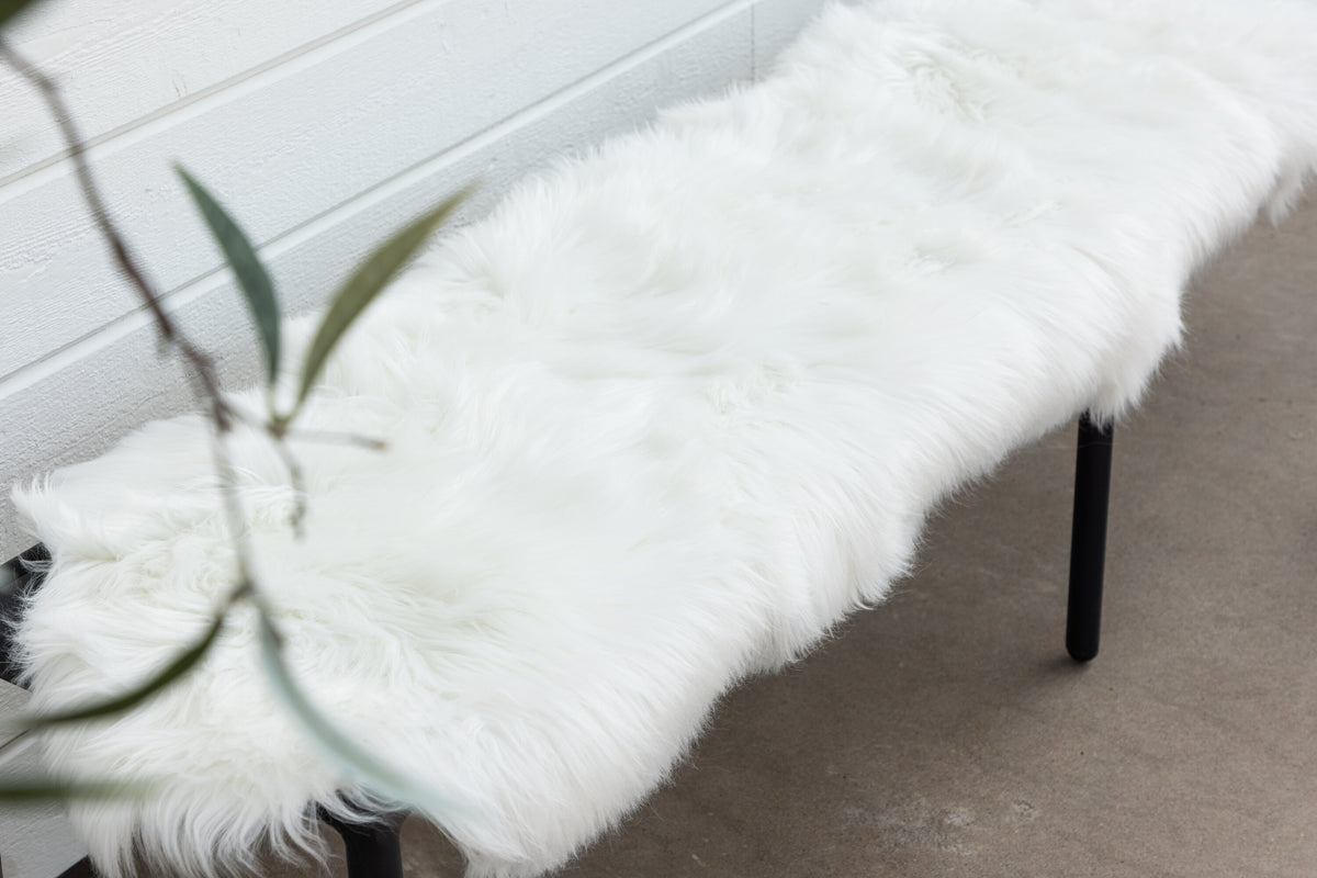 Katy pläd 180x55 cm vit fuskpäls