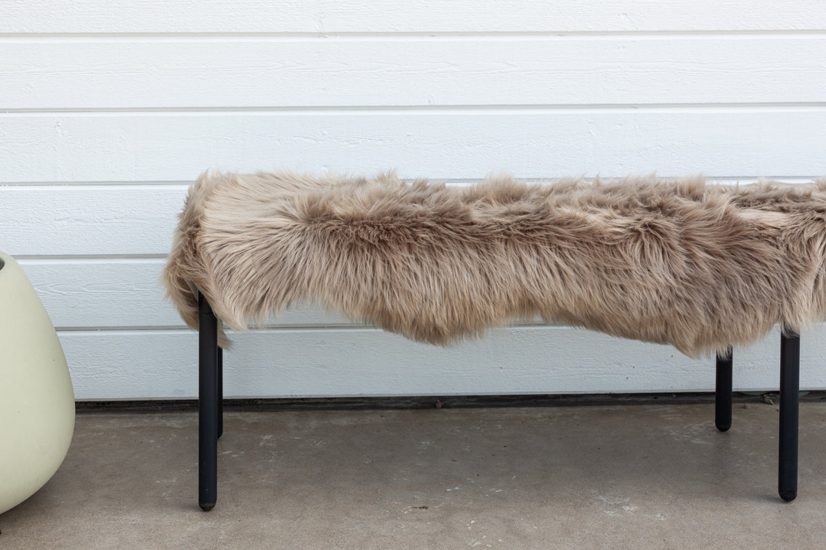 Katy pläd 180x55 cm brun fuskpäls