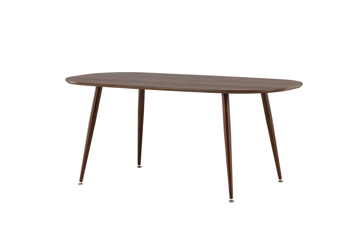 Sanford ovalt matbord 180x90x75 cm mörkbrun MDF