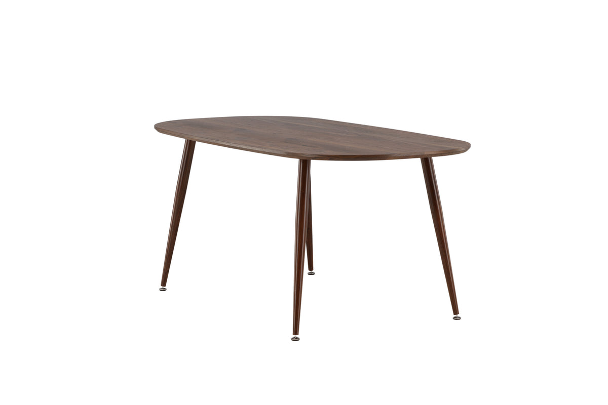 Sanford ovalt matbord 180x90x75 cm mörkbrun MDF