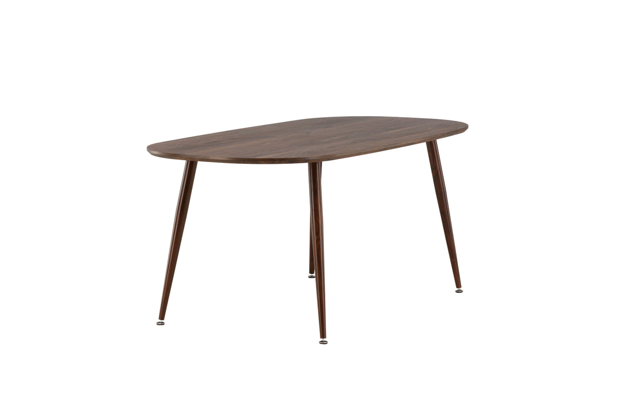 Sanford ovalt matbord 180x90x75 cm mörkbrun MDF